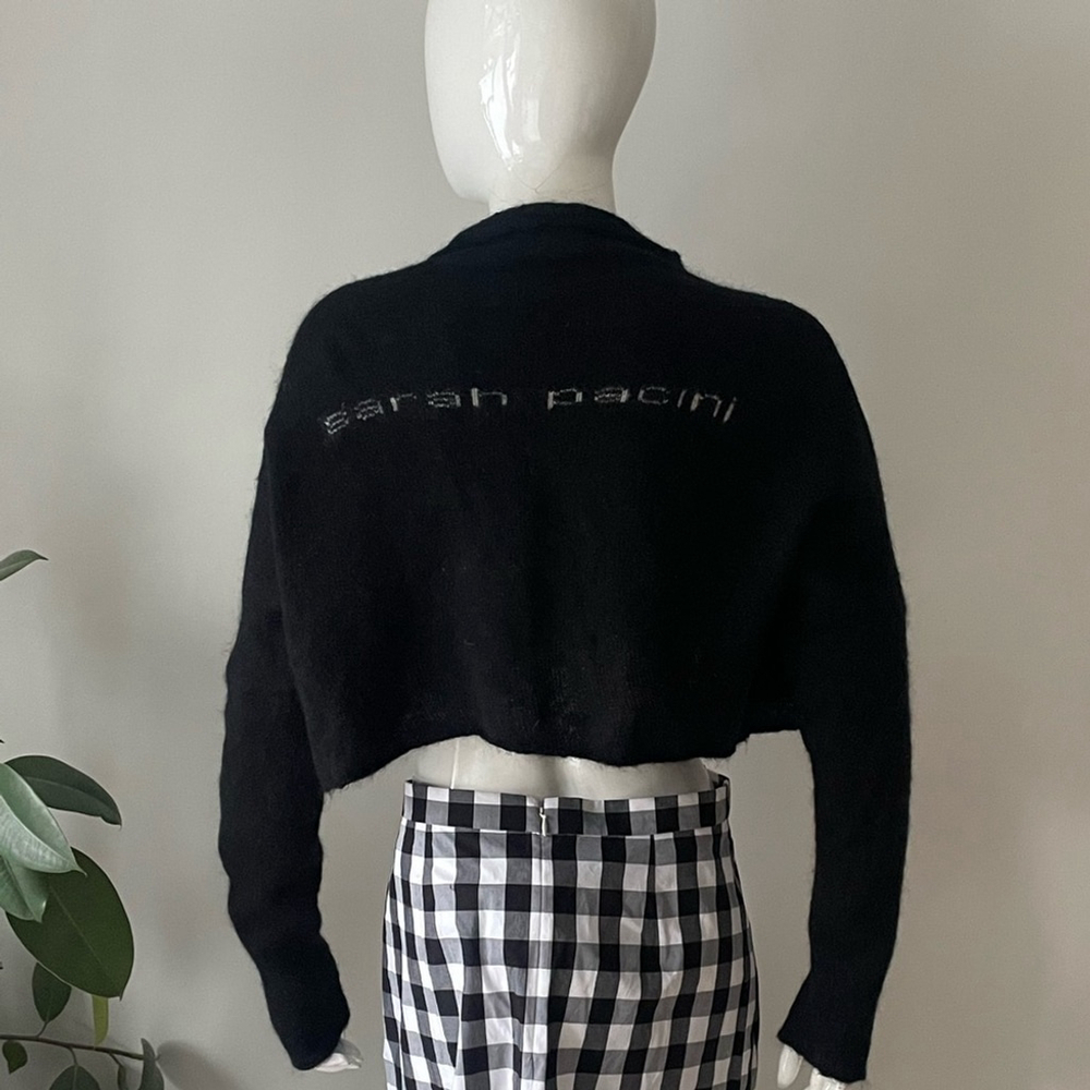Sarah Pacini mohair Black Logo Back Made in Italy sweater - Picture 3 of 10